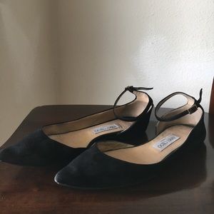 Jimmy Choo Black Suede Pointy Flats